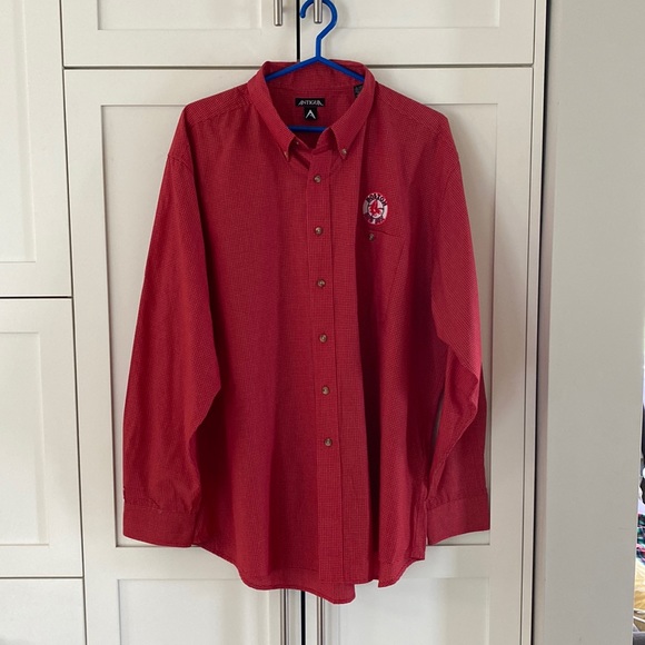 Antigua MLB Casual Button Down Shirt - Boston Red Sox - Picture 1 of 6